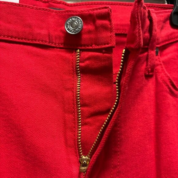 7 For All Mankind Women's Red Distressed Straight-Leg Jeans Size 29 - Picture 8 of 11